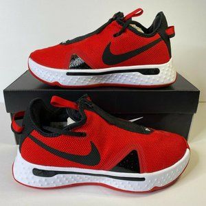 Nike PG4 Paul George Basketball Shoes Sneakers Red White 8 Women / 6.5 Men/Kids